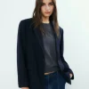 Americana Oversize Raya Con Lana-Brownie Spain Hot