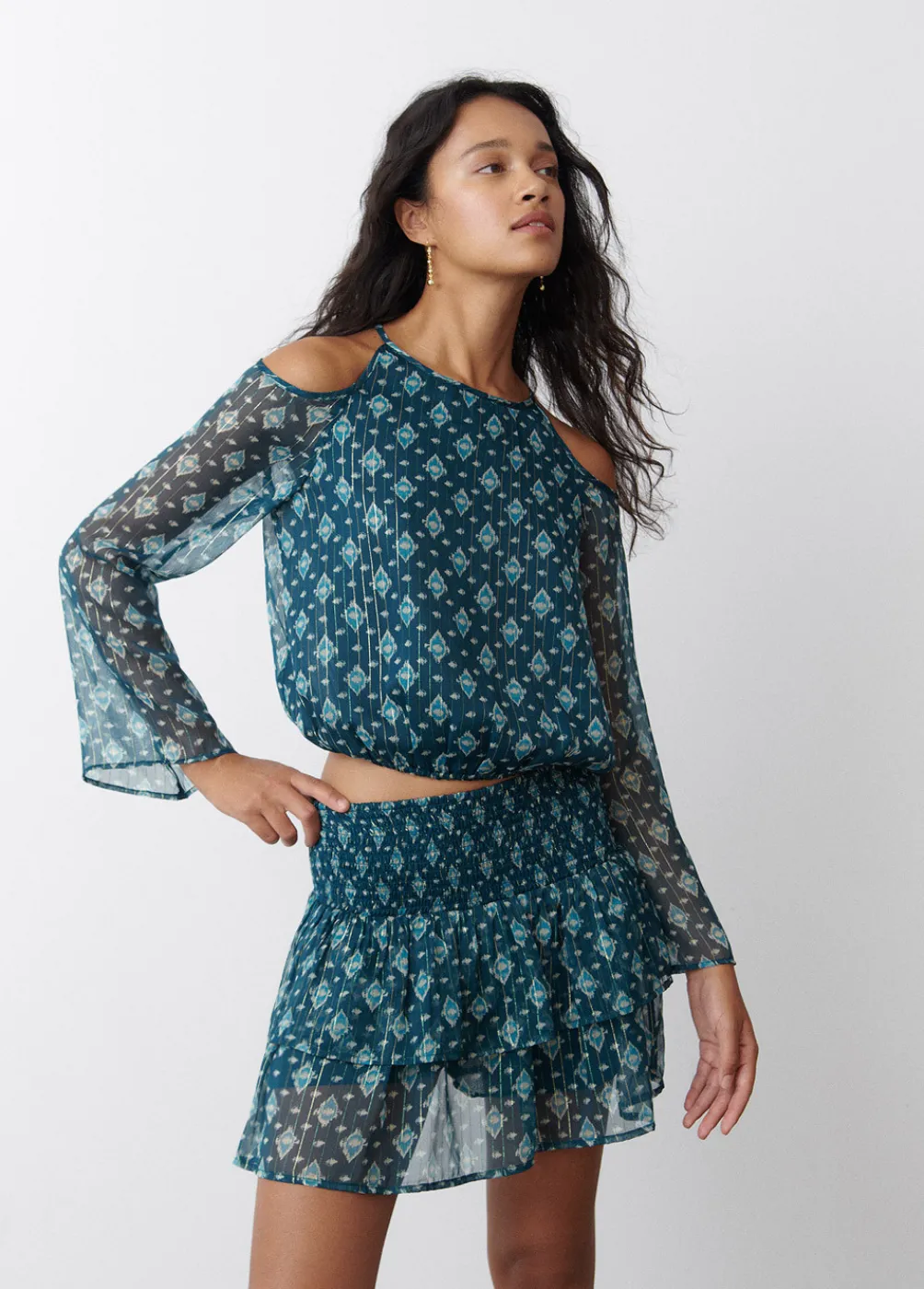 Blusa Hombro Descubierto Ikat-Brownie Spain Online