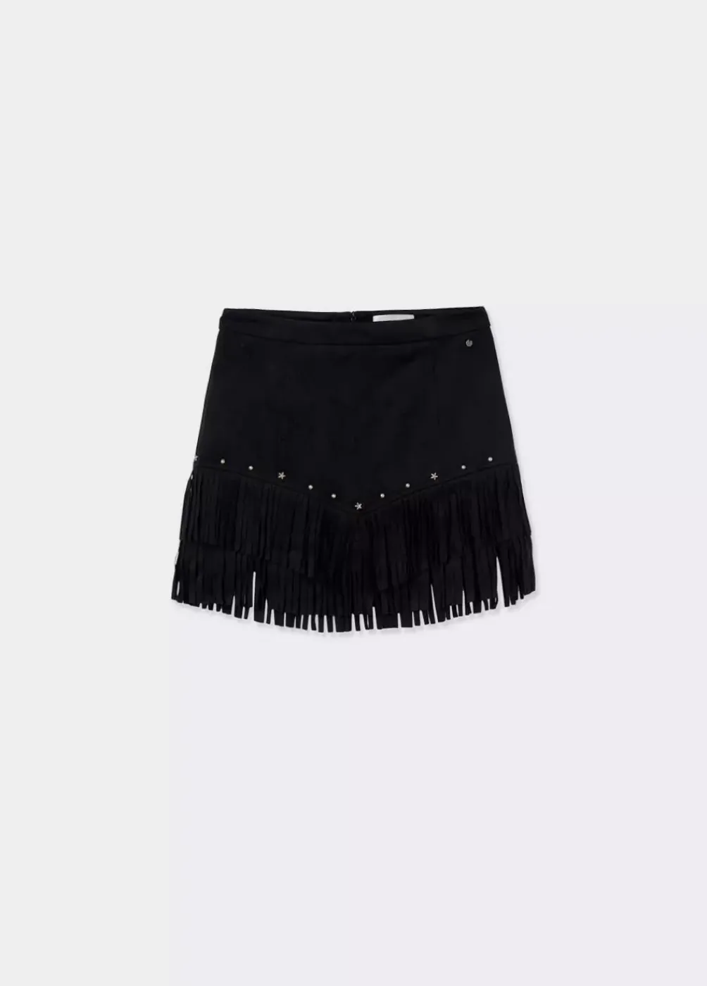 Falda Efecto Ante Flecos Y Tachas-Brownie Spain Hot
