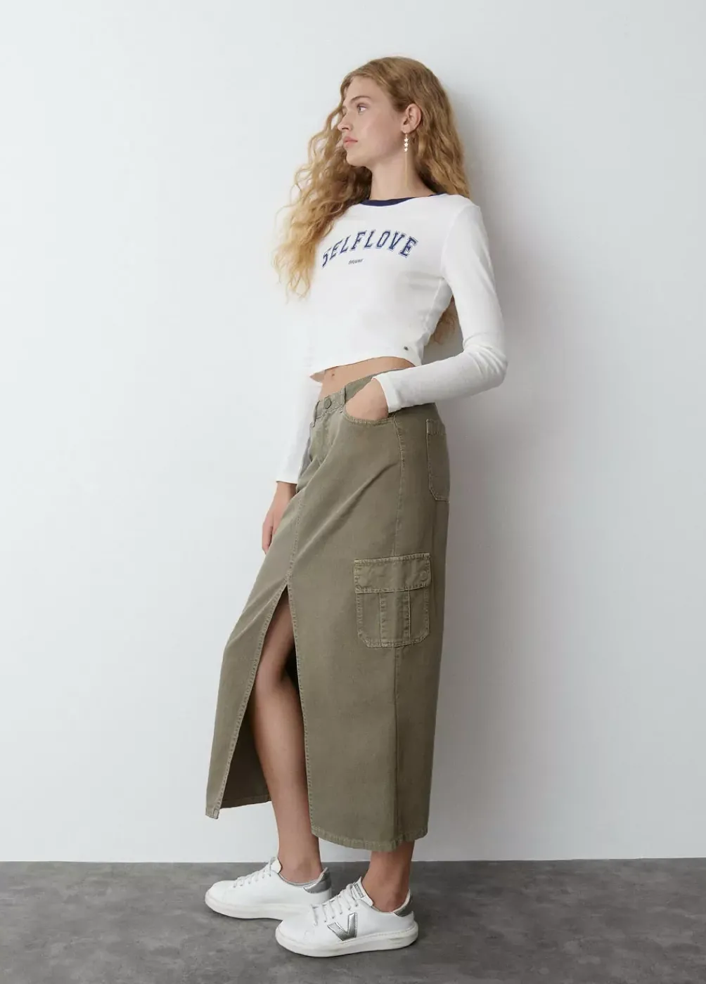 Falda Larga Twill-Brownie Spain Online