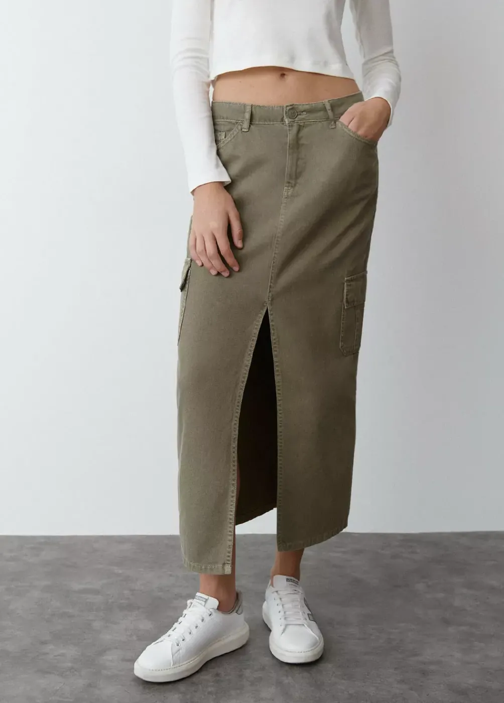 Falda Larga Twill-Brownie Spain Online