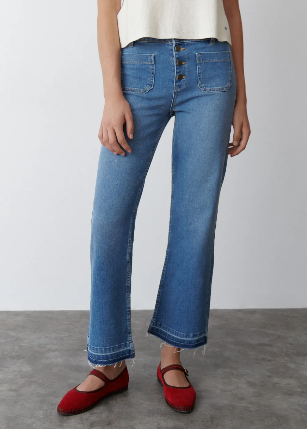 Jeans Culotte Botones Frontales-Brownie Spain New