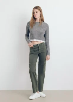 Jersey Cropped Detalle Camisa-Brownie Spain Outlet