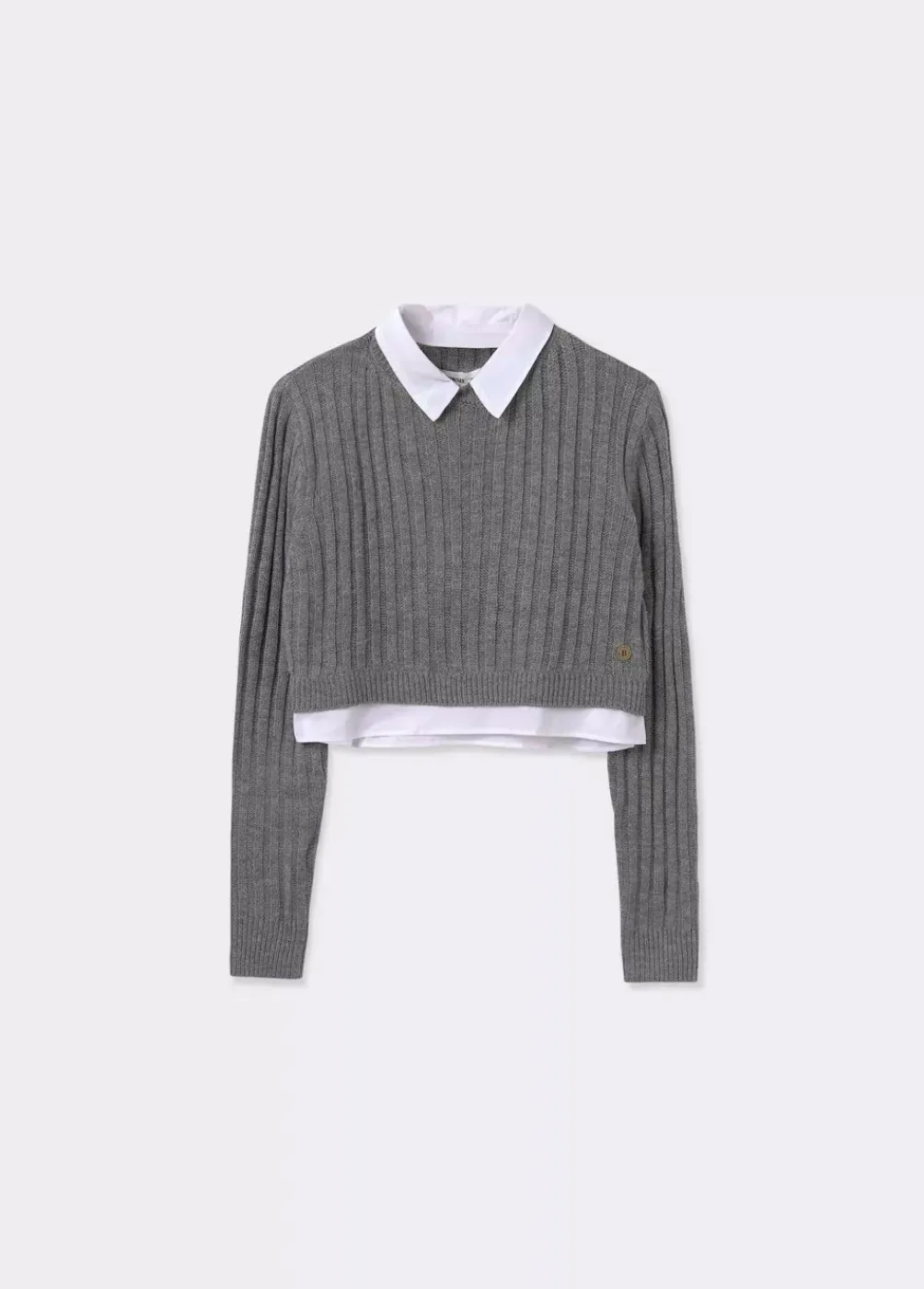 Jersey Cropped Detalle Camisa-Brownie Spain Outlet