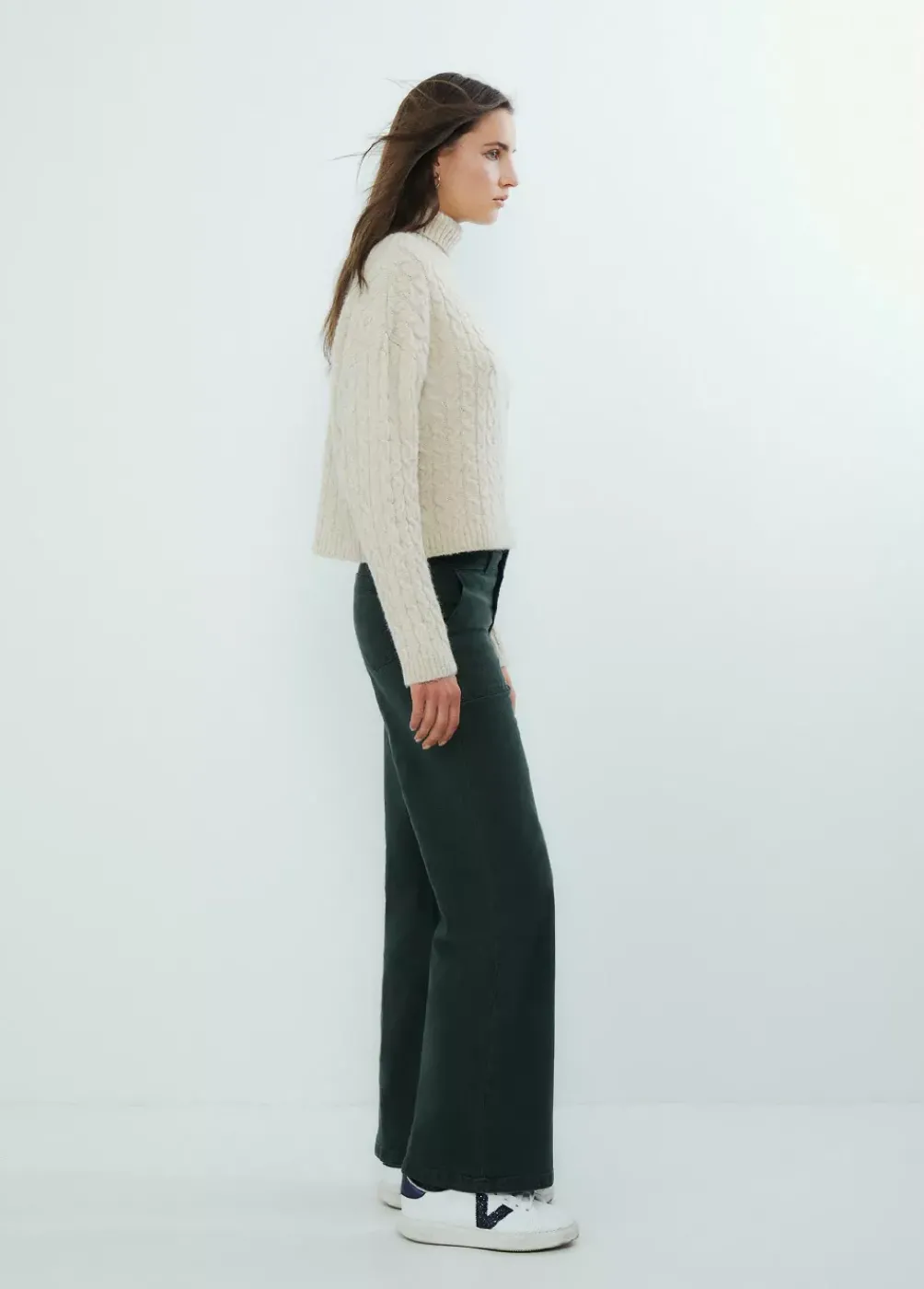 Pantalon Culotte Con Bolsillos Frontales-Brownie Spain Discount