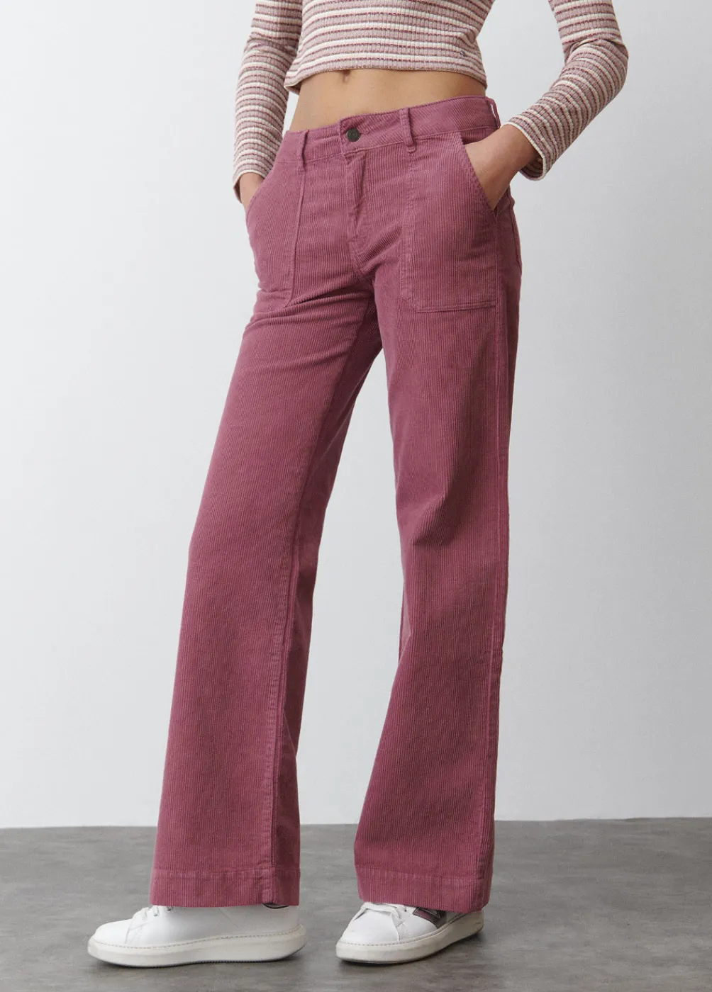 Pantalon Pana Culotte Bolsillo Frontal-Brownie Spain Fashion