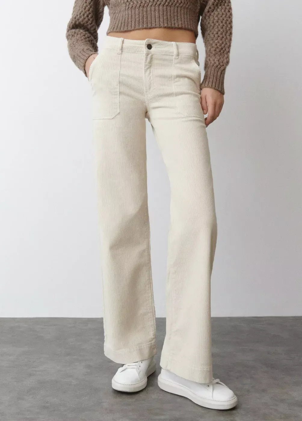 Pantalon Pana Culotte Bolsillo Frontal-Brownie Spain Online