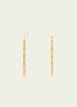 Pendientes Largos Hojitas-Brownie Spain Discount